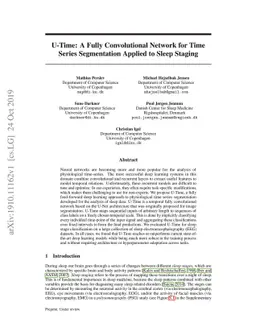 U-Time: A Fully Convolutional Network for Time Series Segmentation
  Applied to Sleep Staging