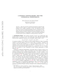 A Bayesian nonparametric test for conditional independence