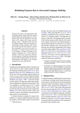 Rethinking Exposure Bias In Language Modeling