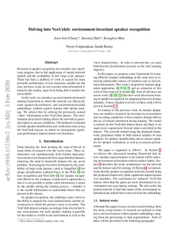 Delving into VoxCeleb: environment invariant speaker recognition