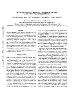 Pre-training in Deep Reinforcement Learning for Automatic Speech
  Recognition