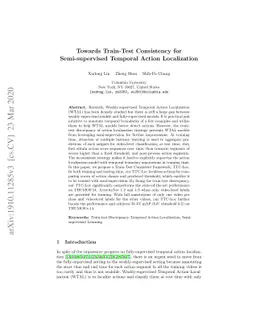 Towards Train-Test Consistency for Semi-supervised Temporal Action
  Localization
