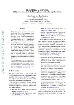 ÚFAL MRPipe at MRP 2019: UDPipe Goes Semantic in the Meaning
  Representation Parsing Shared Task