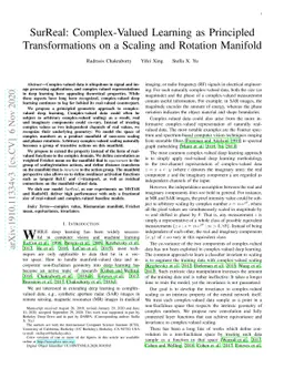 SurReal: Complex-Valued Learning as Principled Transformations on a
  Scaling and Rotation Manifold