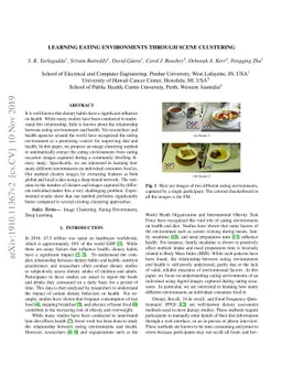 Learning eating environments through scene clustering