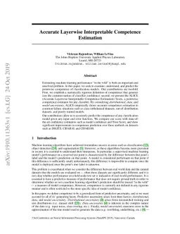 Accurate Layerwise Interpretable Competence Estimation