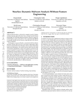Neurlux: Dynamic Malware Analysis Without Feature Engineering