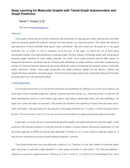 Deep Learning for Molecular Graphs with Tiered Graph Autoencoders and
  Graph Prediction