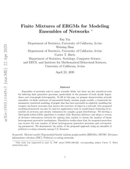 Finite Mixtures of ERGMs for Modeling Ensembles of Networks