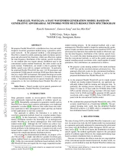 Parallel WaveGAN: A fast waveform generation model based on generative
  adversarial networks with multi-resolution spectrogram