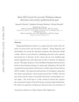 Deep 1D-Convnet for accurate Parkinson disease detection and severity
  prediction from gait