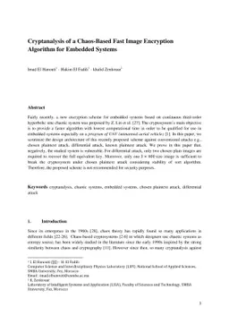 Cryptanalysis of a Chaos-Based Fast Image Encryption Algorithm for
  Embedded Systems