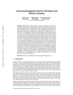 Contextual Imagined Goals for Self-Supervised Robotic Learning