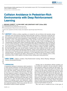 Collision Avoidance in Pedestrian-Rich Environments with Deep
  Reinforcement Learning