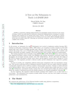 A Note on Our Submission to Track 4 of iDASH 2019