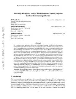 Rationally Inattentive Inverse Reinforcement Learning Explains YouTube
  Commenting Behavior