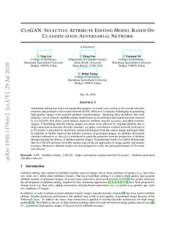 ClsGAN: Selective Attribute Editing Model Based On Classification
  Adversarial Network