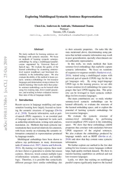 Exploring Multilingual Syntactic Sentence Representations