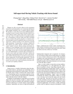 Self-supervised Moving Vehicle Tracking with Stereo Sound
