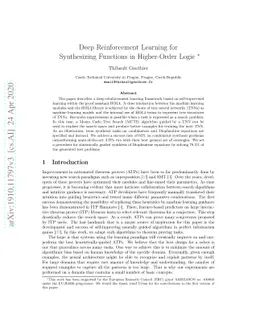 Deep Reinforcement Learning for Synthesizing Functions in Higher-Order
  Logic