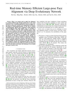 Real-time Memory Efficient Large-pose Face Alignment via Deep
  Evolutionary Network
