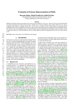 Evaluation of Sentence Representations in Polish