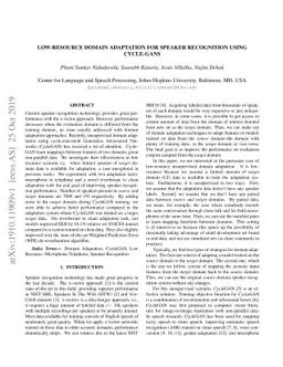 Low-Resource Domain Adaptation for Speaker Recognition Using Cycle-GANs