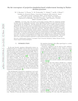 On the convergence of projective-simulation-based reinforcement learning
  in Markov decision processes