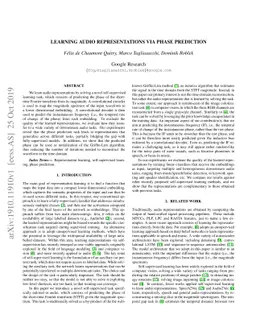Learning audio representations via phase prediction