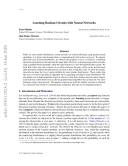 Learning Boolean Circuits with Neural Networks