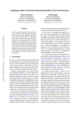 Exploring Author Context for Detecting Intended vs Perceived Sarcasm