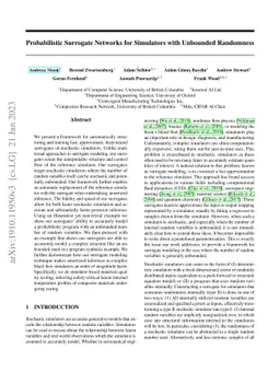 Probabilistic Surrogate Networks for Simulators with Unbounded
  Randomness