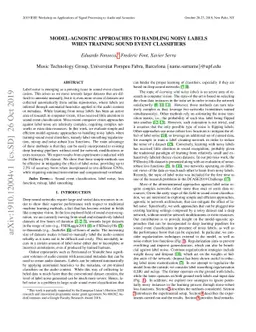 Model-agnostic Approaches to Handling Noisy Labels When Training Sound
  Event Classifiers