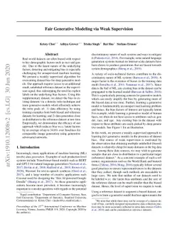 Fair Generative Modeling via Weak Supervision