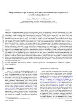 Deep learning on edge: extracting field boundaries from satellite images
  with a convolutional neural network
