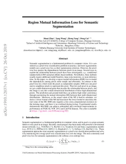Region Mutual Information Loss for Semantic Segmentation