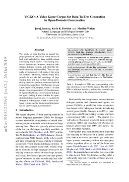 ViGGO: A Video Game Corpus for Data-To-Text Generation in Open-Domain
  Conversation