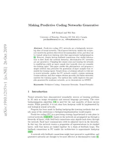 Making Predictive Coding Networks Generative