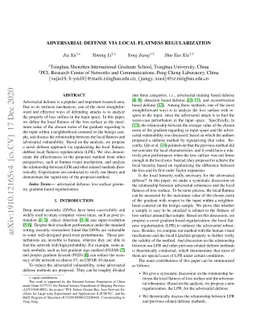 Adversarial Defense via Local Flatness Regularization