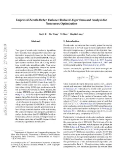 Improved Zeroth-Order Variance Reduced Algorithms and Analysis for
  Nonconvex Optimization