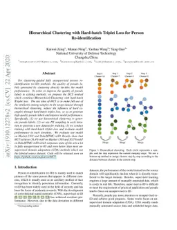 Hierarchical Clustering with Hard-batch Triplet Loss for Person
  Re-identification