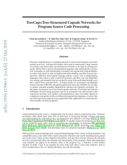 TreeCaps: Tree-Structured Capsule Networks for Program Source Code
  Processing