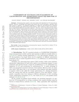 Comparison of Accuracy and Scalability of Gauss-Newton and Alternating
  Least Squares for CP Decomposition
