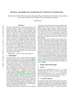 Training ASR models by Generation of Contextual Information