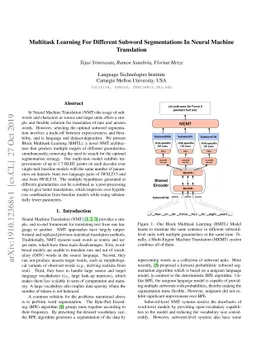 Multitask Learning For Different Subword Segmentations In Neural Machine
  Translation