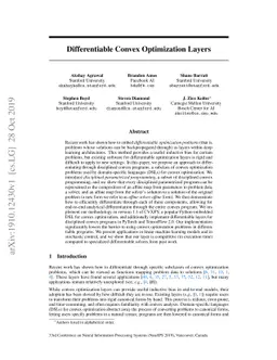 Differentiable Convex Optimization Layers