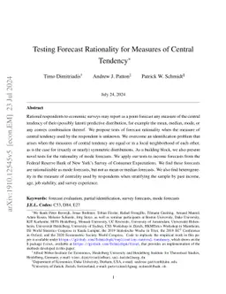 Testing Forecast Rationality for Measures of Central Tendency