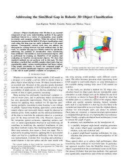 Addressing the Sim2Real Gap in Robotic 3D Object Classification