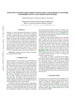 Detecting Multiple Speech Disfluencies using a Deep Residual Network
  with Bidirectional Long Short-Term Memory