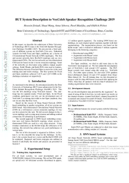 BUT System Description to VoxCeleb Speaker Recognition Challenge 2019